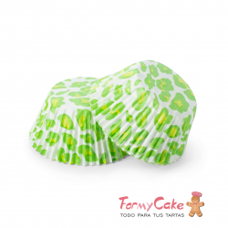 Capsulas Para Cupcake Leopardo Verde 30ud Pastkolor