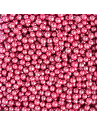 Perlas De Azucar Rosa Metalizado 100gr Decora
