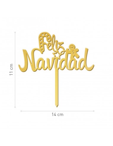 Topper Acrílico Feliz Navidad Dekora