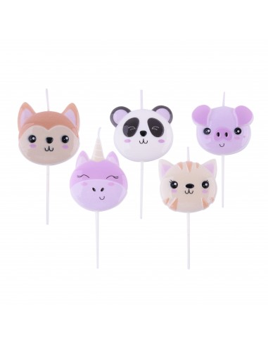 Velas Animalitos Kawaii 5ud PME