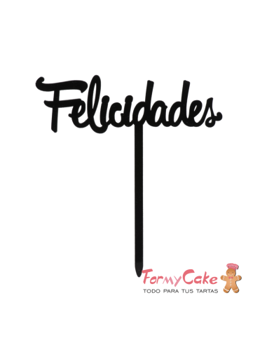 Topper Felicidades Negro Dekora