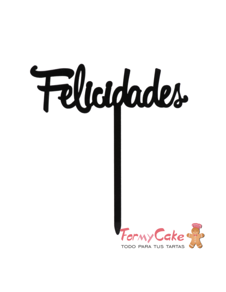 Topper Felicidades Negro Dekora