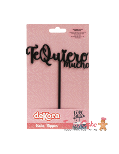 Topper Te Quiero Mucho Negro Dekora