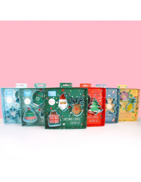Set Cortadores Galletas Fiesta De Navidad 3ud PME