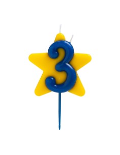 Vela Solidaria Doble Deseo Número 3 Dekora 2