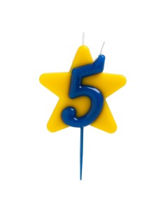 Vela Solidaria Doble Deseo Número 5 Dekora 2