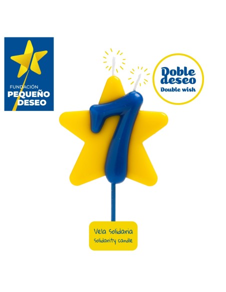 Vela Solidaria Doble Deseo Número 7 Dekora