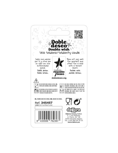 Vela Solidaria Doble Deseo Número 7 Dekora