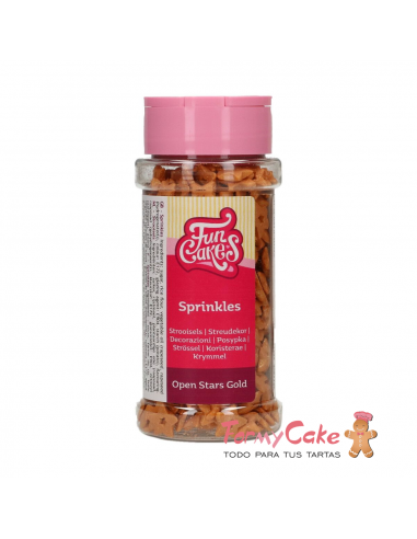 Estrellas Abiertas Dorado Oscuro 50gr Funcakes