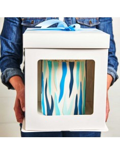 Caja Blanca Alta con Ventana 30,4x30,4x34,5cm Funcakes 2