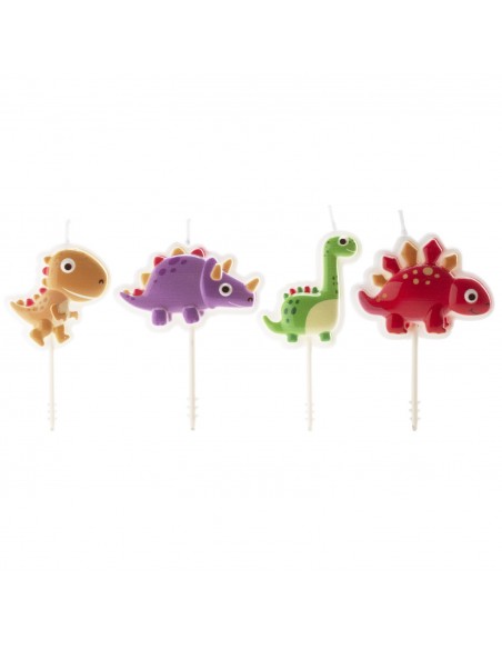 Velas Dinosurios 4ud Dekora
