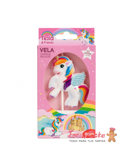 Vela Cumpleaños Unicornio Dekora