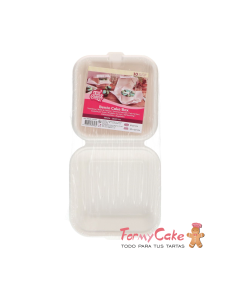 Caja Blanca Bento Cakes 20,8x22,1cm 10uds Funcakes