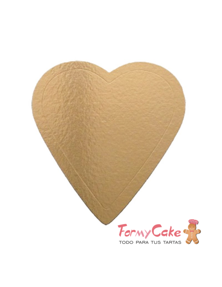 Base Dorada Corazón 26cm para Tartas