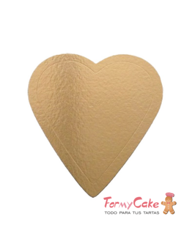 Base Dorada Corazón 24cm para Tartas