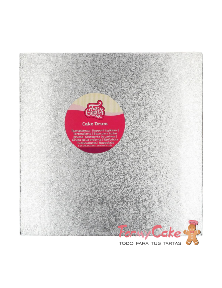 Base Cuadrada para Tartas Gruesa 25cm Funcakes