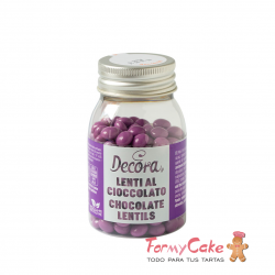 Mini Lentejas Purpuras de Chocolate con Leche 80gr Decora