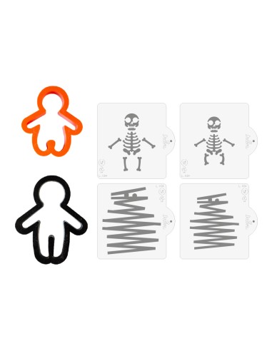 Set 2 Cortadores y 4 Plantillas Momia Decora