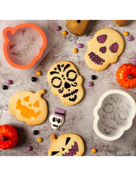 Set 2 Cortadores y 4 Plantillas Halloween Decora