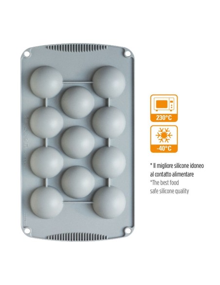 Molde De Silicona Semiesfera 11uds 50x25H MM Decora
