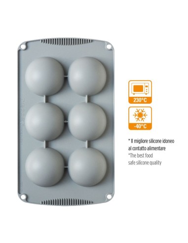 Molde De Silicona Semiesfera 6uds 70x35H MM Decora