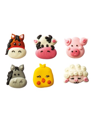 Animales de la Granja de Azúcar 6ud Decora