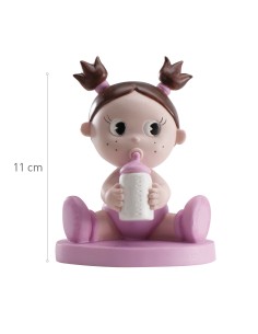 Figura para Tarta Bebé con Biberón Rosa Dekora 2