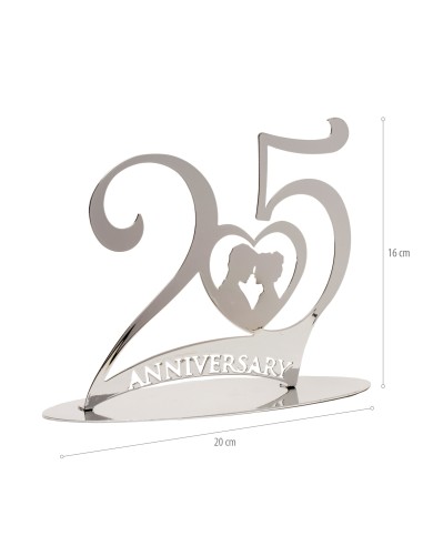 Topper Metal 25 Aniversario Bodas de Plata Dekora