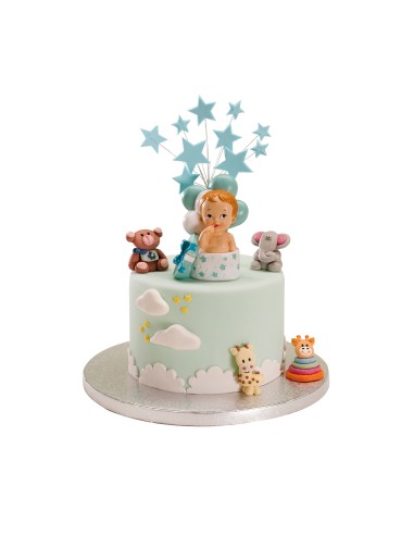 Figura para Tarta Bautizo Bebé Regalo Y Globos...