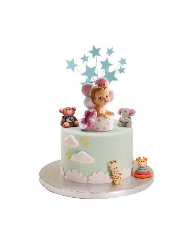 Figura para Tarta Bautizo Bebé Regalo Y Globos...