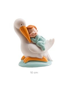 Figura para Tarta Bautizo Cigüeña niño 2