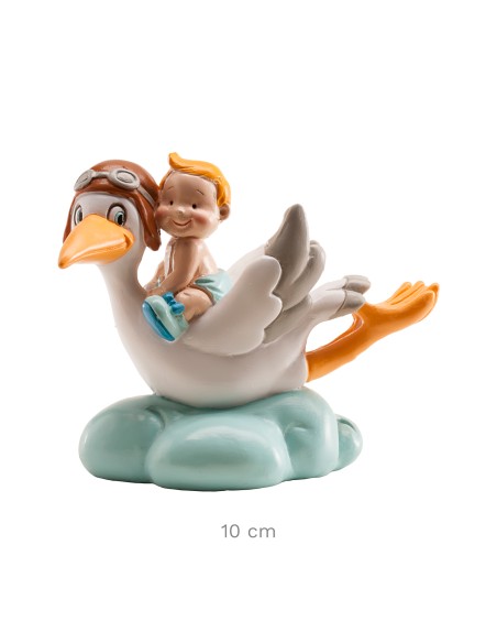 Figura para Tarta Cigüeña Volando Azul Dekora