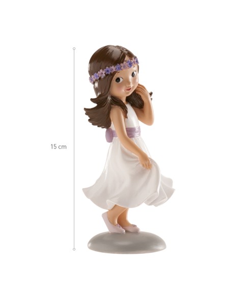 Figura para Tarta Comunión Niña Lazo Violeta, Irene, Dekora