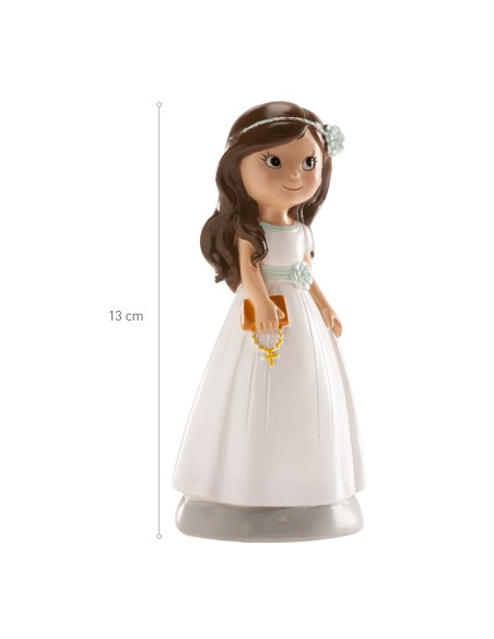 Figura Para Tarta De Comunión Niña Lazo Azul, Elena Dekora