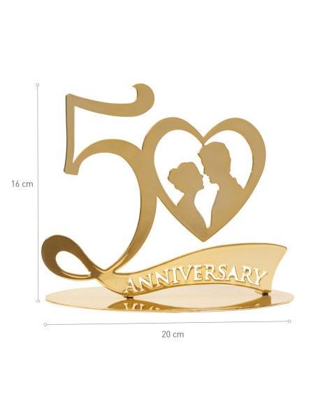 Topper Metal 50 Aniversario Bodas de Oro Dekora