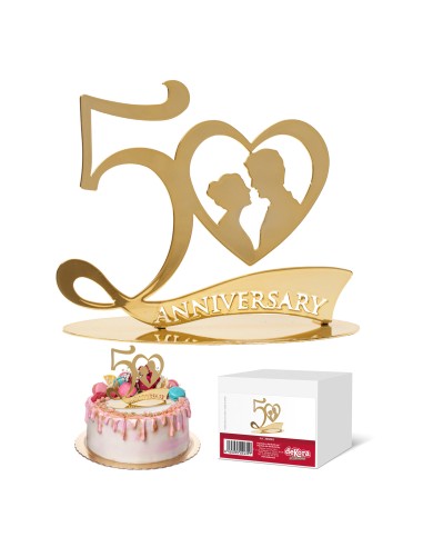 Topper Metal 50 Aniversario Bodas de Oro Dekora