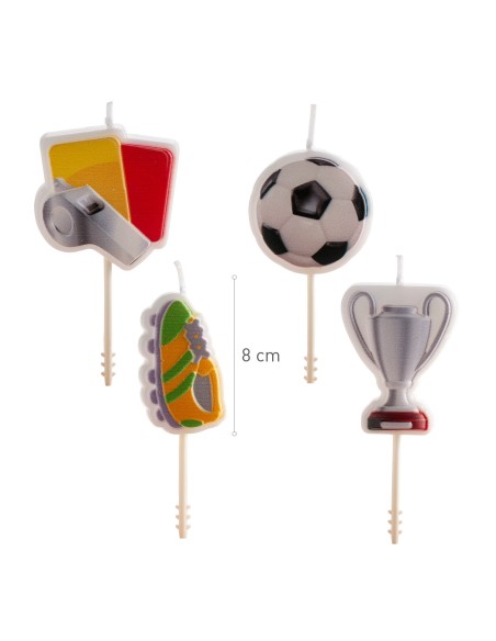Velas para Tartas De Futbol 4ud Dekora