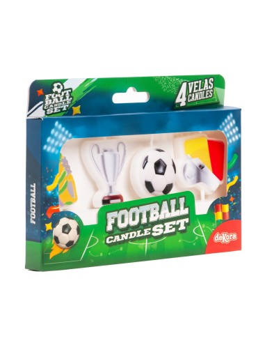 Velas para Tartas De Futbol 4ud Dekora