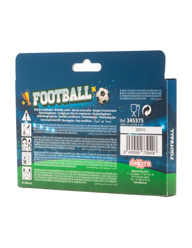 Velas para Tartas De Futbol 4ud Dekora