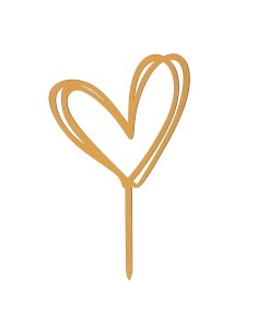 Topper Corazón Dorado Dekora 2