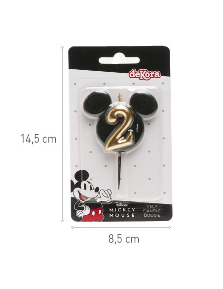 Vela Silueta Mickey Número 2 Dekora