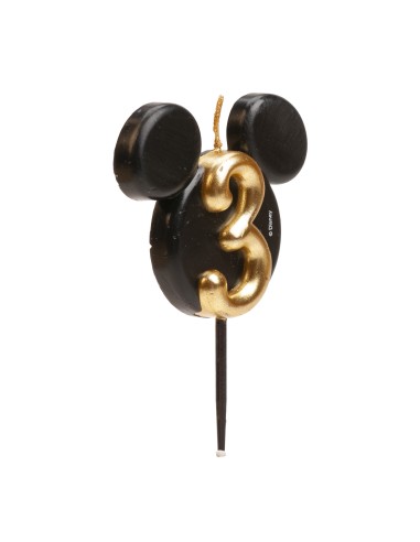 Vela Silueta Mickey Número 3 Dekora