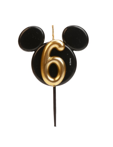 Vela Silueta Mickey Número 6 Dekora