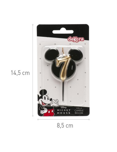 Vela Silueta Mickey Número 7 Dekora