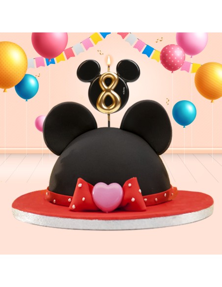 Vela Silueta Mickey Número 8 Dekora