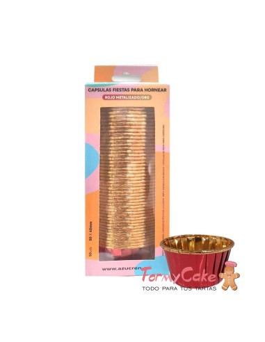 Cápsulas Rigidas Roja-Oro 50ud Azucren