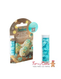 Decoraciones Comestibles Copos Nieve Azules 1gr Decora