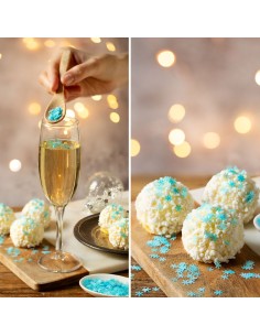 Decoraciones Comestibles Copos Nieve Azules 1gr Decora 2
