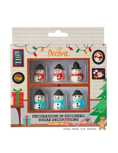 Decoración De Azúcar Muñecos De Nieve 3D  Decora