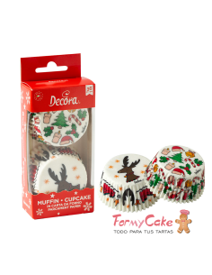 Cápsulas Cupcakes Renos Navidad 36uds Decora